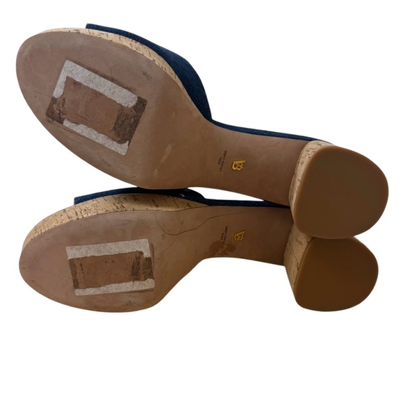 Veronica Beard Women Dali Denim Cork Platform Mules Sandals Heels Sz 10 EUC - Picture 9 of 12